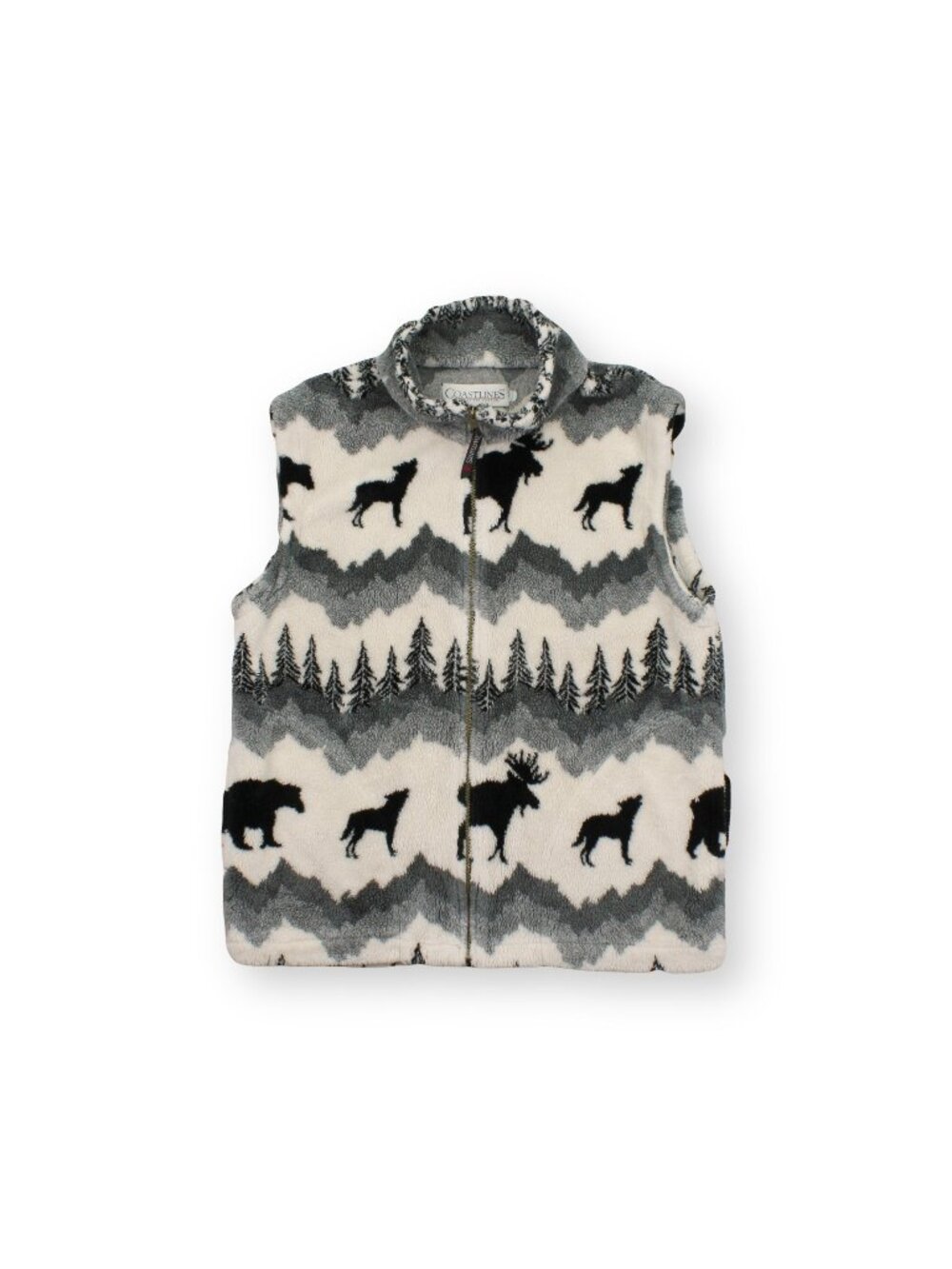Vintage Coastlines Animal Fleece Vest L